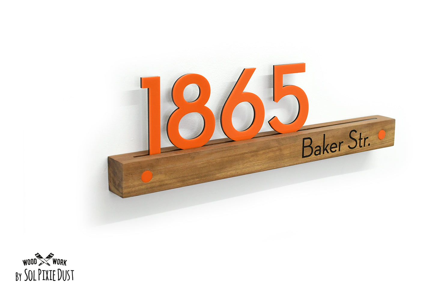 Underline African Teak Iroko or Hollow Aluminum Address Plaque - LED Signs
