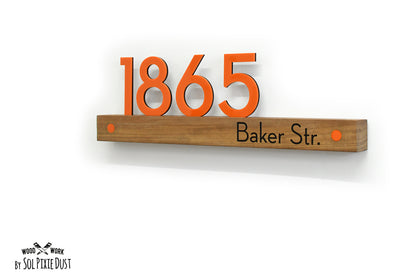 Underline African Teak Iroko or Hollow Aluminum Address Plaque - LED Signs