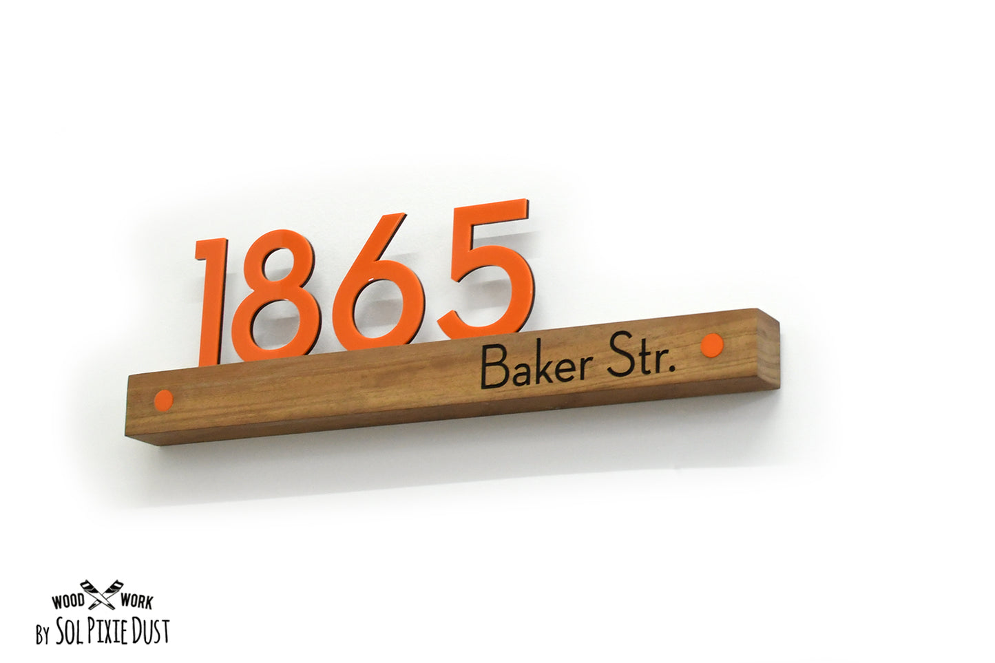 Underline African Teak Iroko or Hollow Aluminum Address Plaque - LED Signs