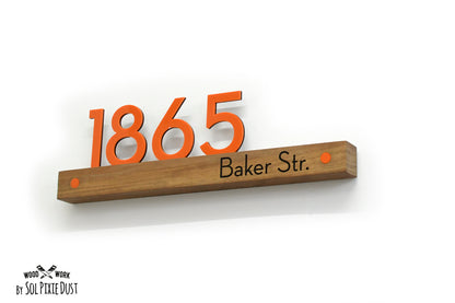 Underline African Teak Iroko or Hollow Aluminum Address Plaque - LED Signs