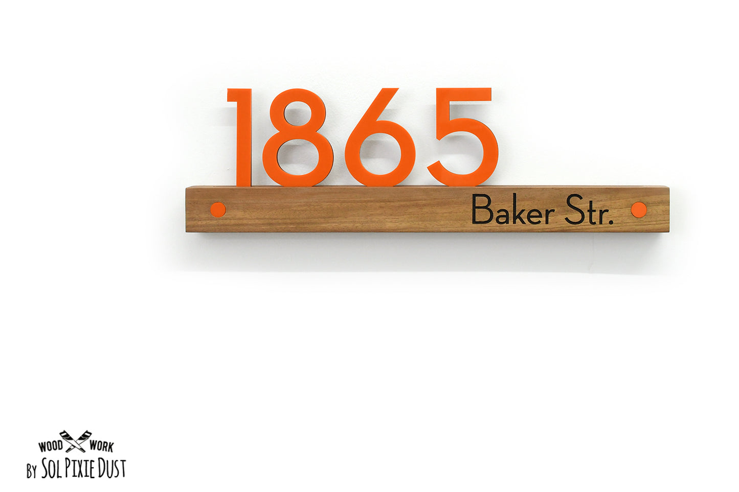 Underline African Teak Iroko or Hollow Aluminum Address Plaque - LED Signs