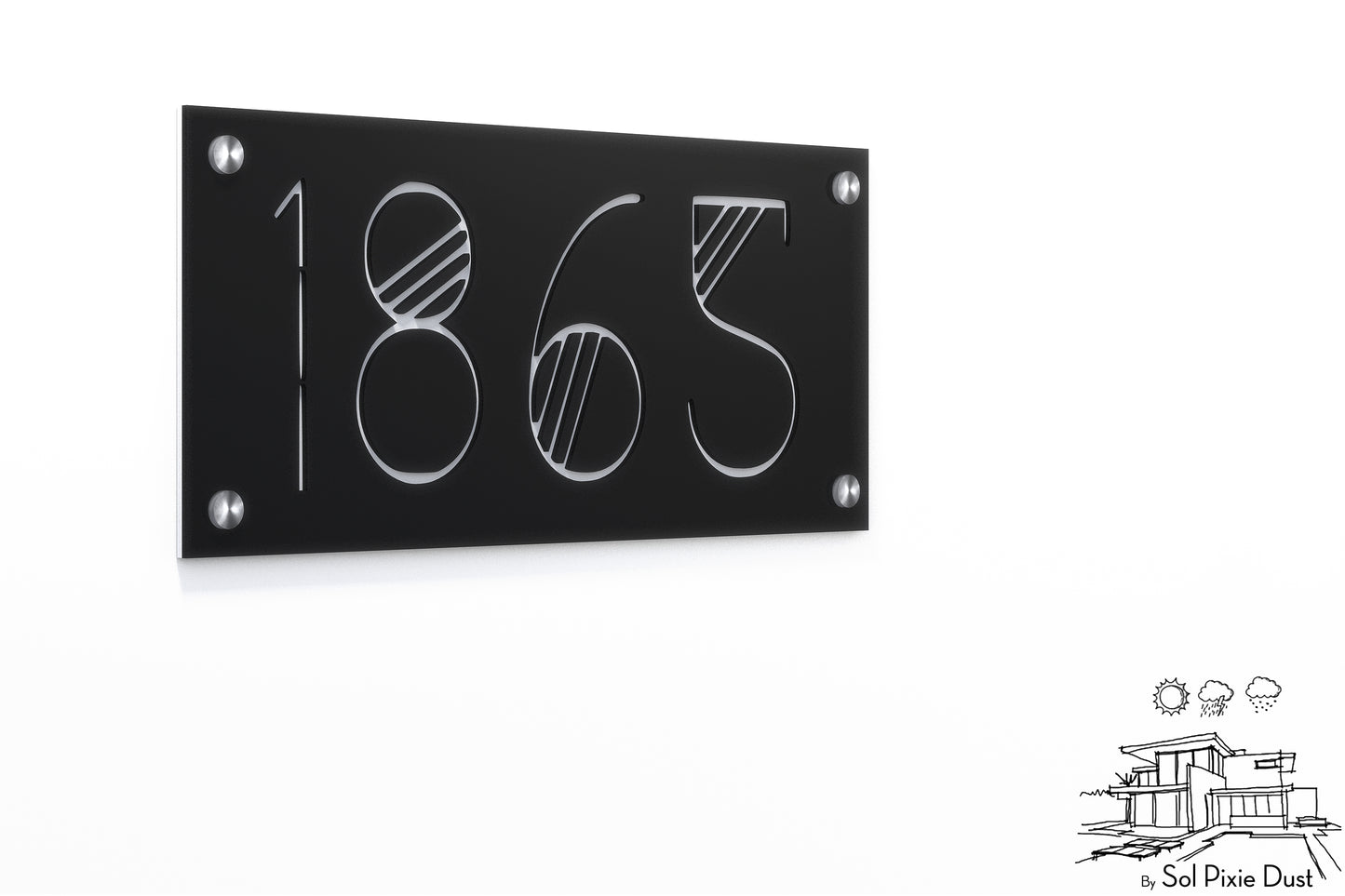 Acrylic Address Plaque - Signs ( Font Options )