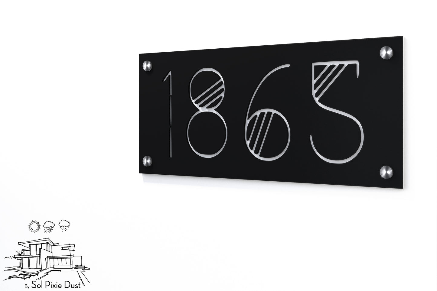 Acrylic Address Plaque - Signs ( Font Options )