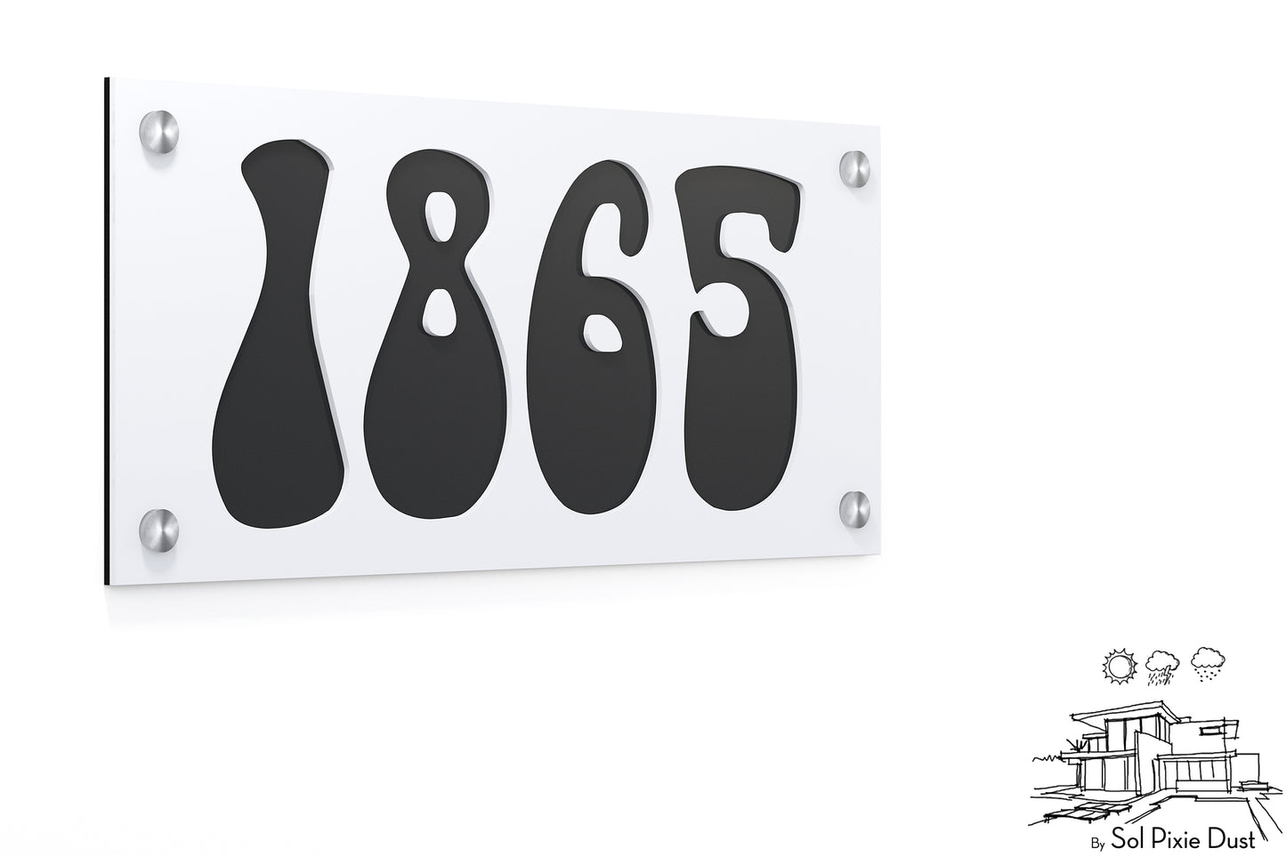 Acrylic Address Plaque - Signs ( Font Options )