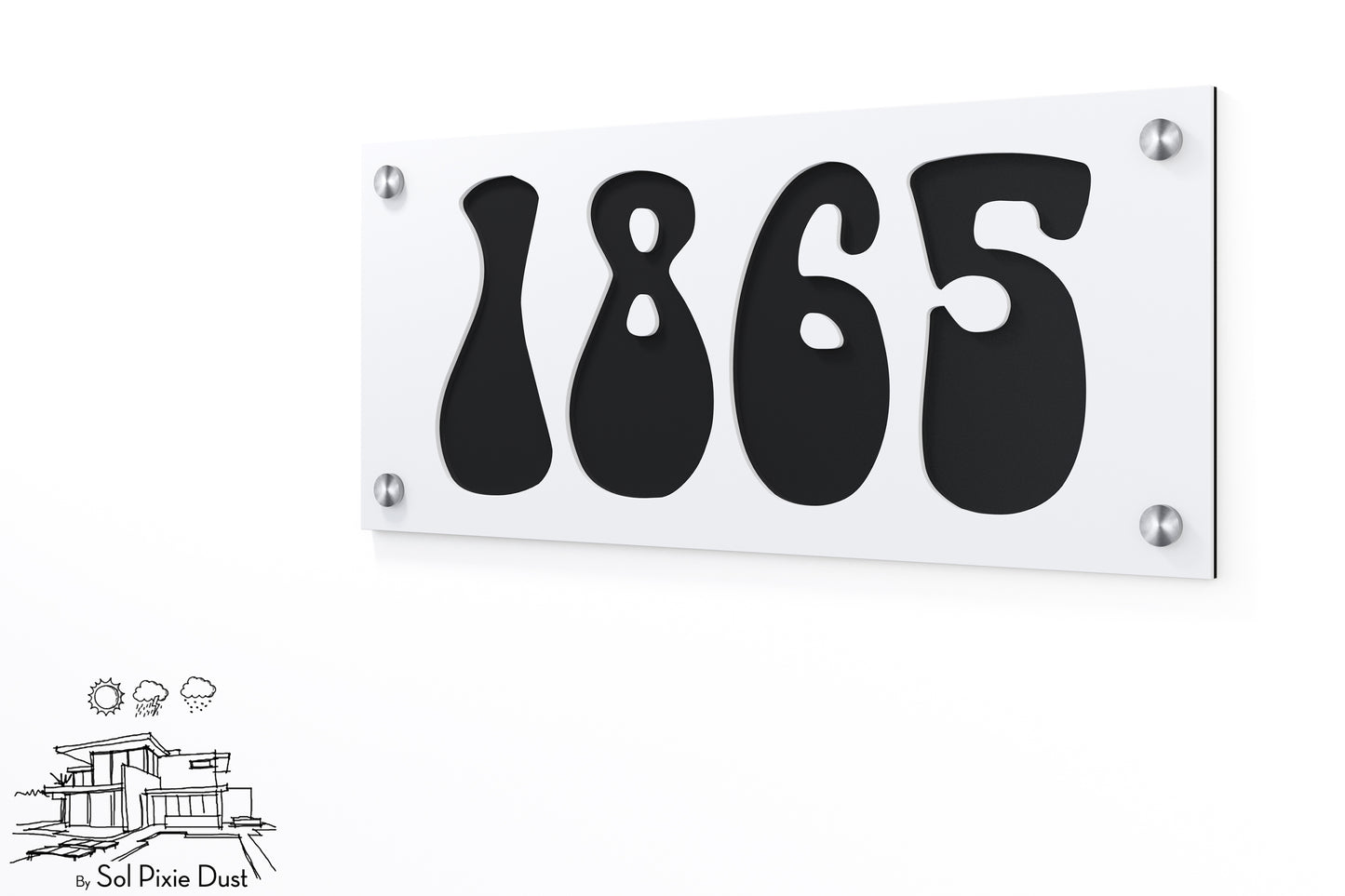 Acrylic Address Plaque - Signs ( Font Options )