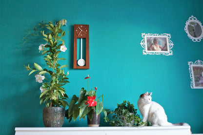 Bluntly Modern Design Solid Iroko Wood - Grandfather Pendulum - Wall Clock / Table Clock