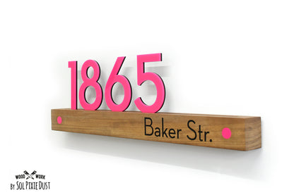 Underline African Teak Iroko or Hollow Aluminum Address Plaque - LED Signs