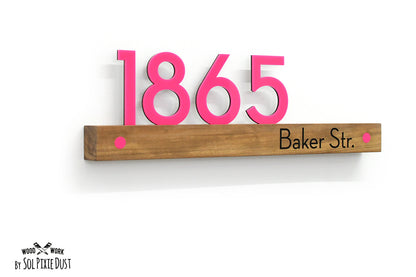 Underline African Teak Iroko or Hollow Aluminum Address Plaque - LED Signs