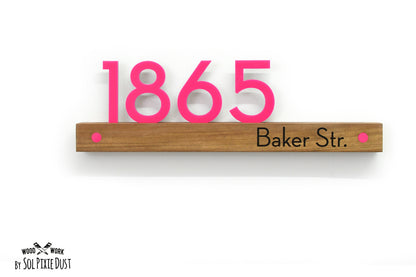 Underline African Teak Iroko or Hollow Aluminum Address Plaque - LED Signs