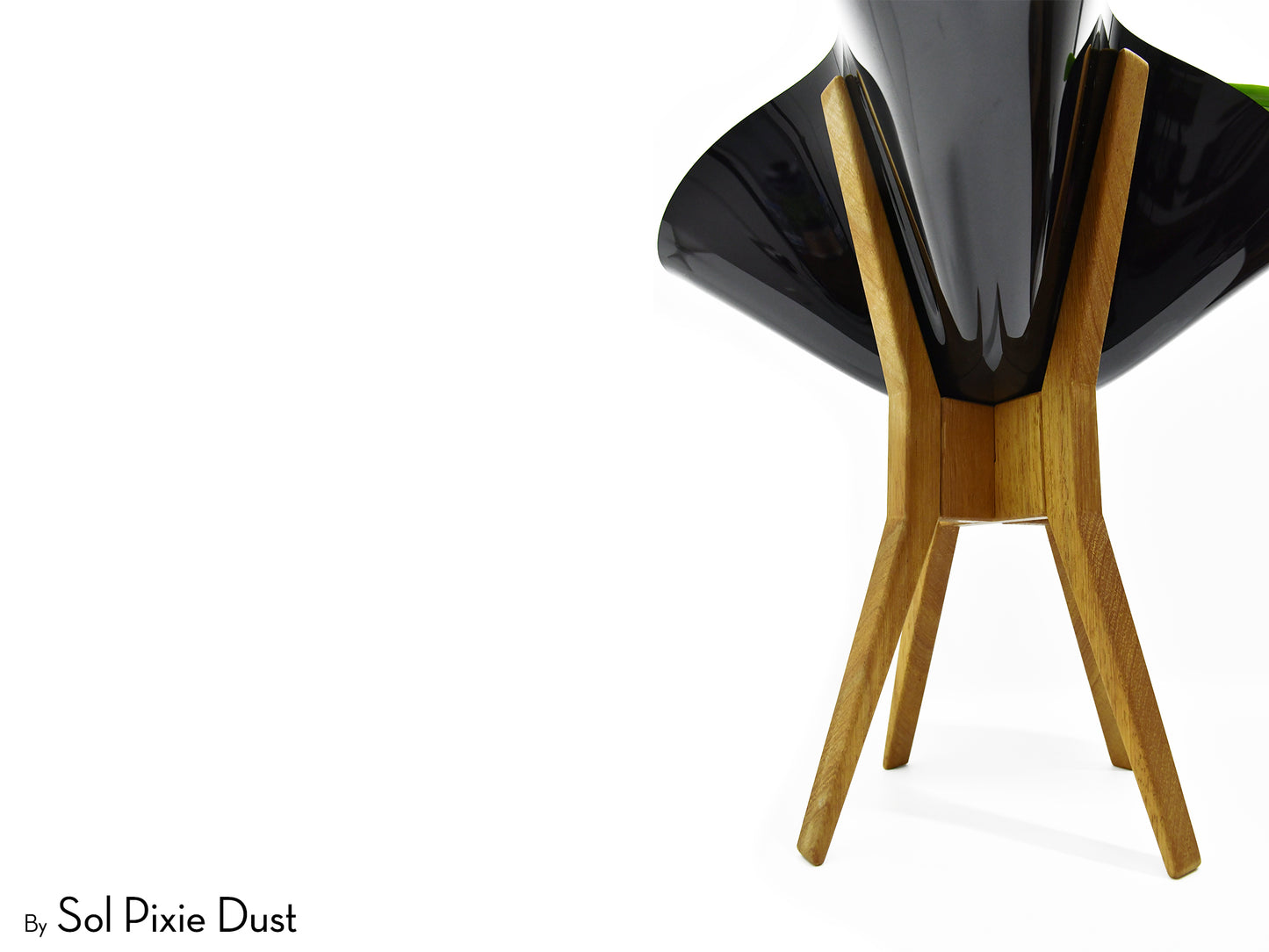 Modern Floor Planter with Wooden Legs