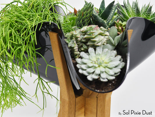 Modern Floor Planter with Wooden Legs