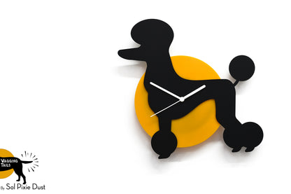 Poodle Wagging Tail Wall Clock