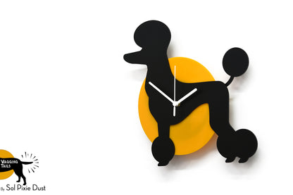 Poodle Wagging Tail Wall Clock