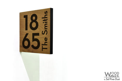 Solid Wood Address Plaques African Teak (Iroko) - Signs