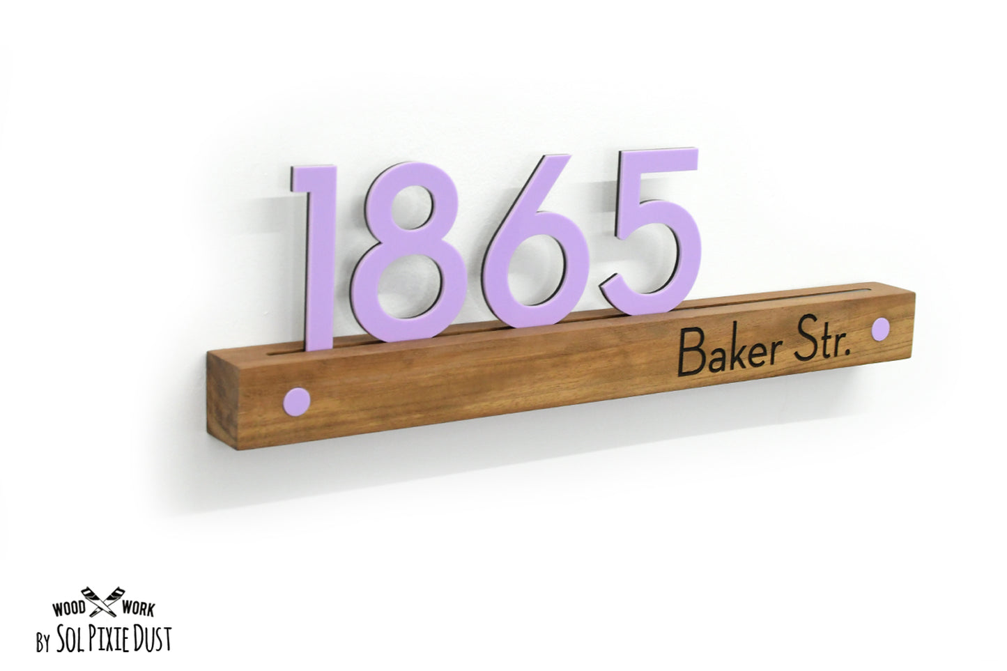 Underline African Teak Iroko or Hollow Aluminum Address Plaque - LED Signs