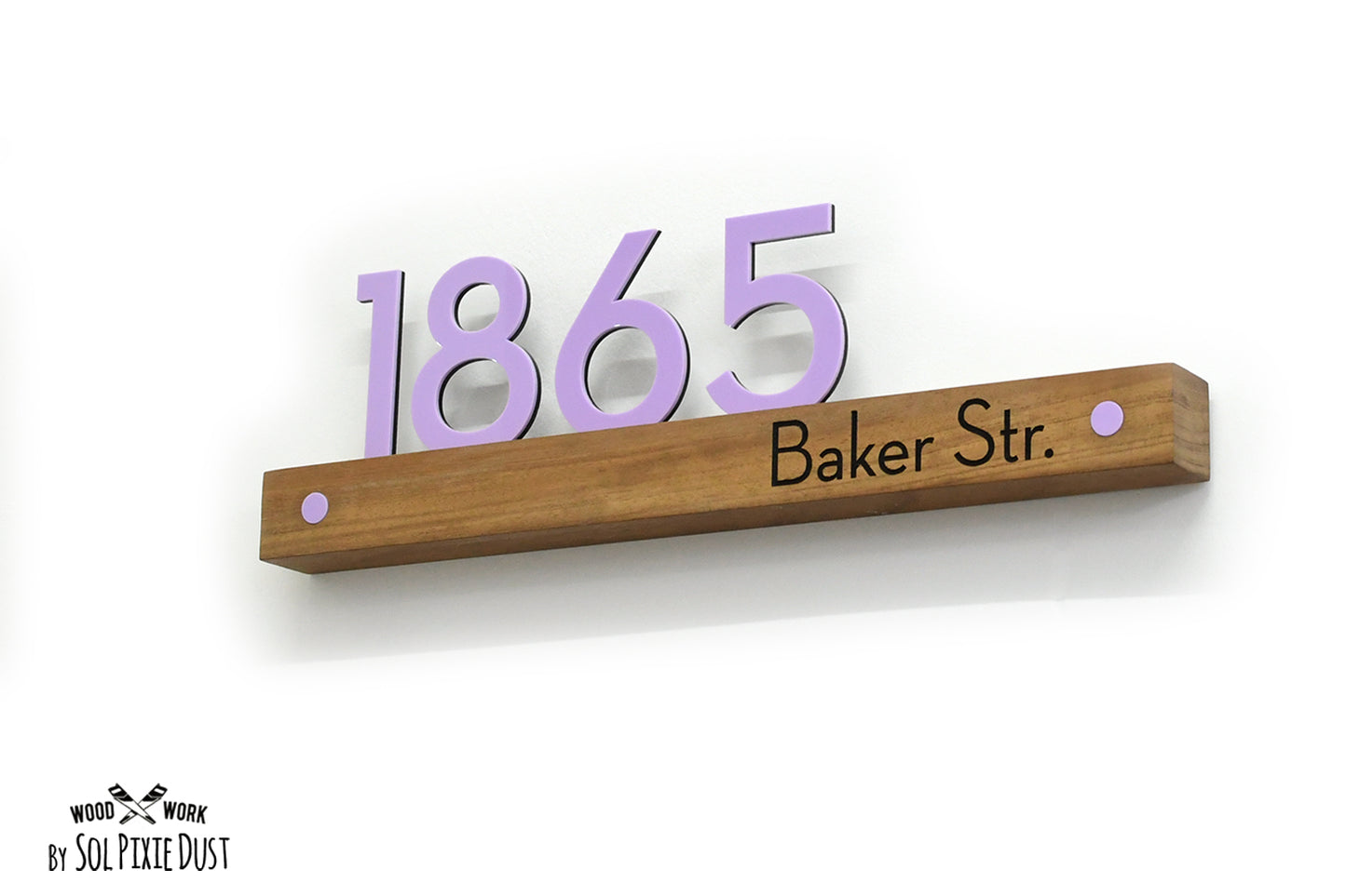 Underline African Teak Iroko or Hollow Aluminum Address Plaque - LED Signs