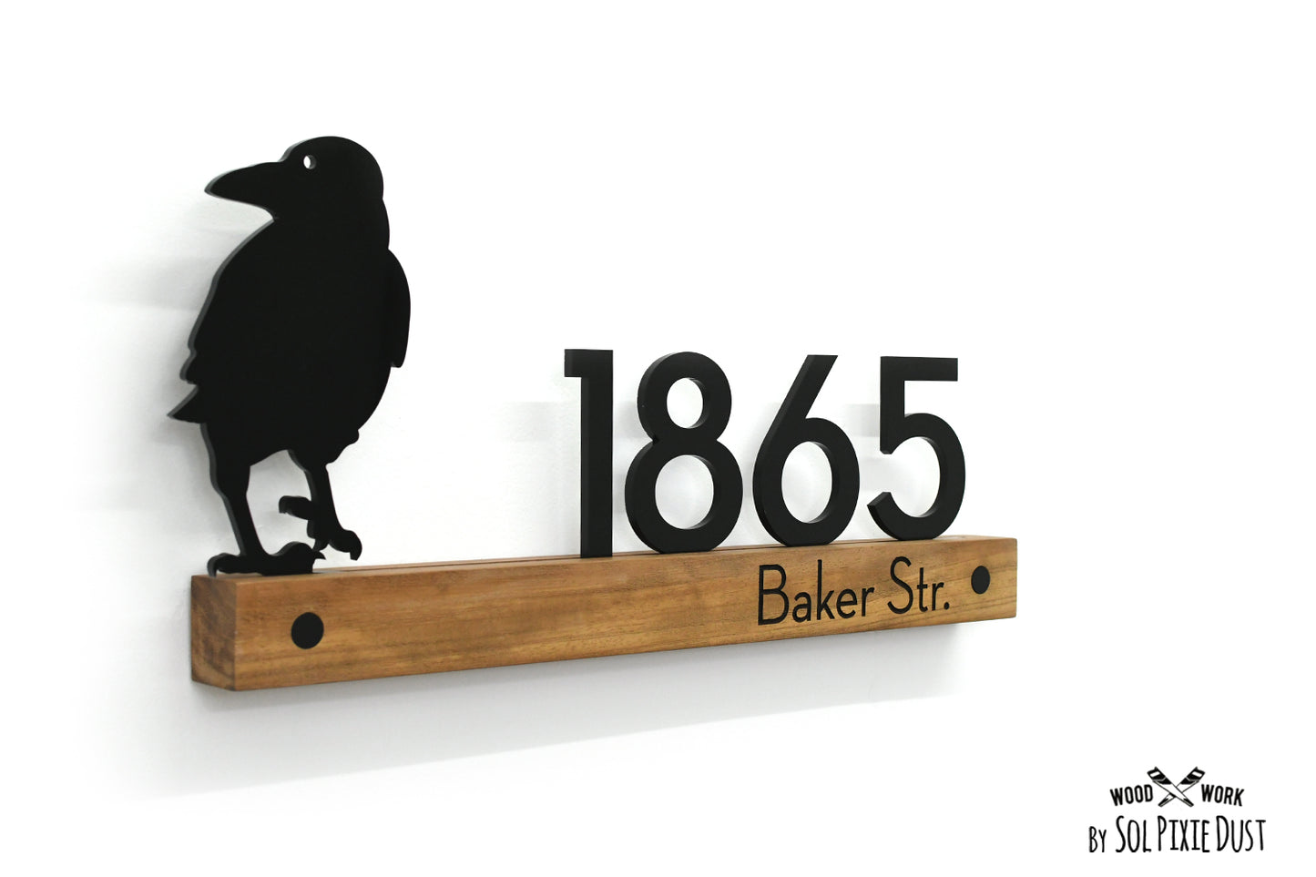 Underline African Teak Iroko or Hollow Aluminum Address Plaque - LED Signs