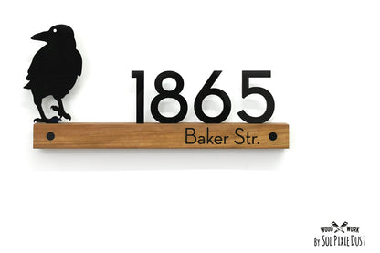 Underline African Teak Iroko or Hollow Aluminum Address Plaque - LED Signs