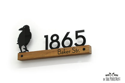 Underline African Teak Iroko or Hollow Aluminum Address Plaque - LED Signs