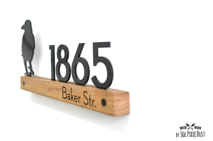 Underline African Teak Iroko or Hollow Aluminum Address Plaque - LED Signs