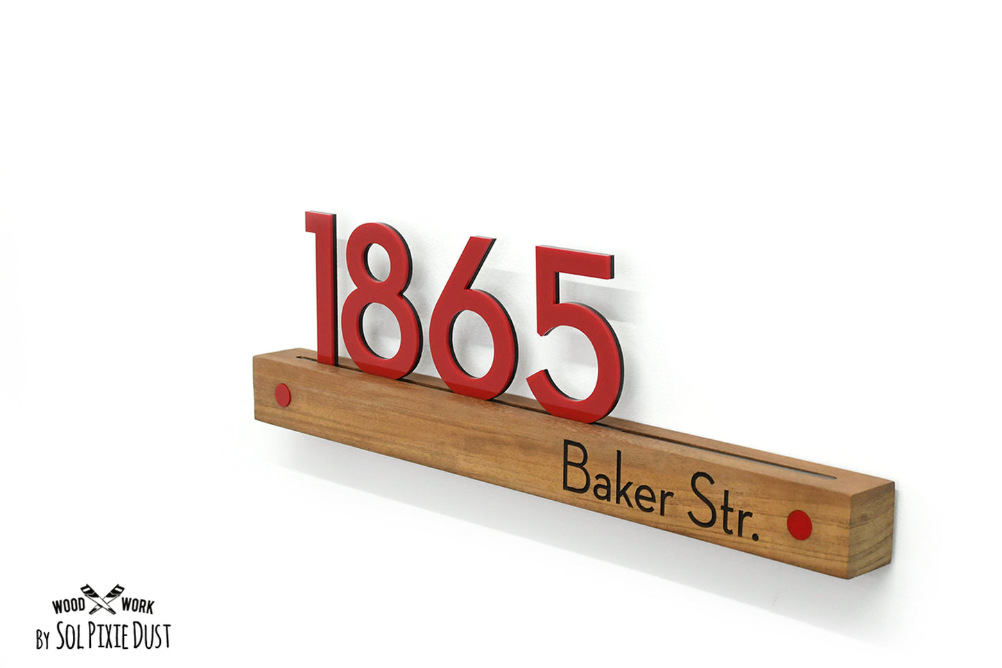 Underline African Teak Iroko or Hollow Aluminum Address Plaque - LED Signs