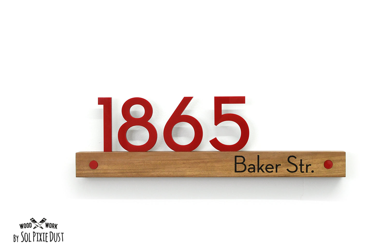 Underline African Teak Iroko or Hollow Aluminum Address Plaque - LED Signs