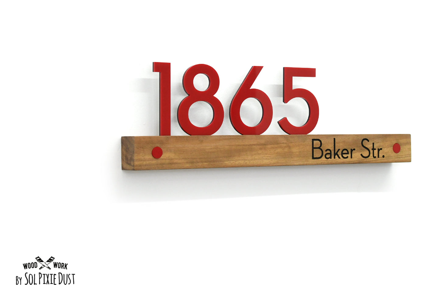 Underline African Teak Iroko or Hollow Aluminum Address Plaque - LED Signs
