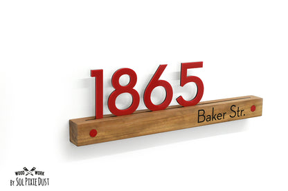 Underline African Teak Iroko or Hollow Aluminum Address Plaque - LED Signs