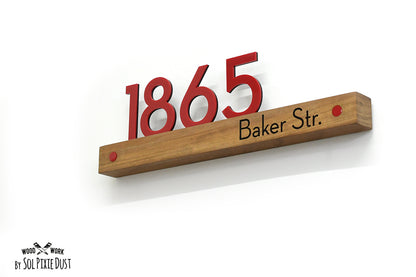 Underline African Teak Iroko or Hollow Aluminum Address Plaque - LED Signs
