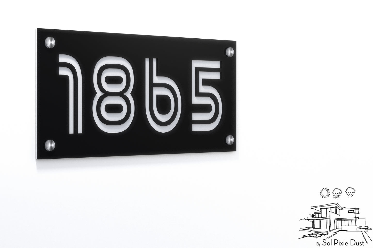 Acrylic Address Plaque - Signs ( Font Options )