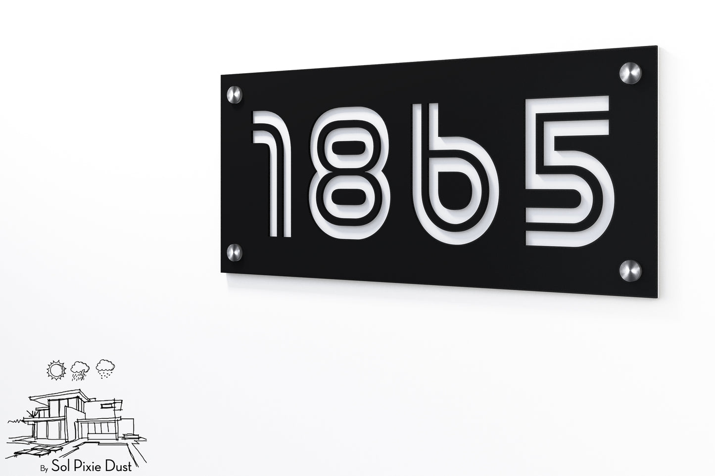 Acrylic Address Plaque - Signs ( Font Options )