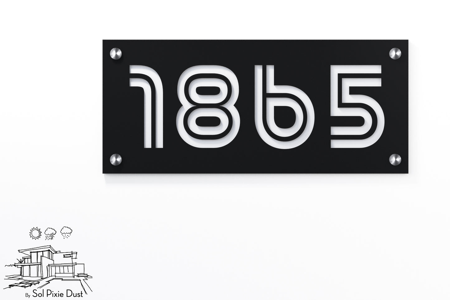 Acrylic Address Plaque - Signs ( Font Options )