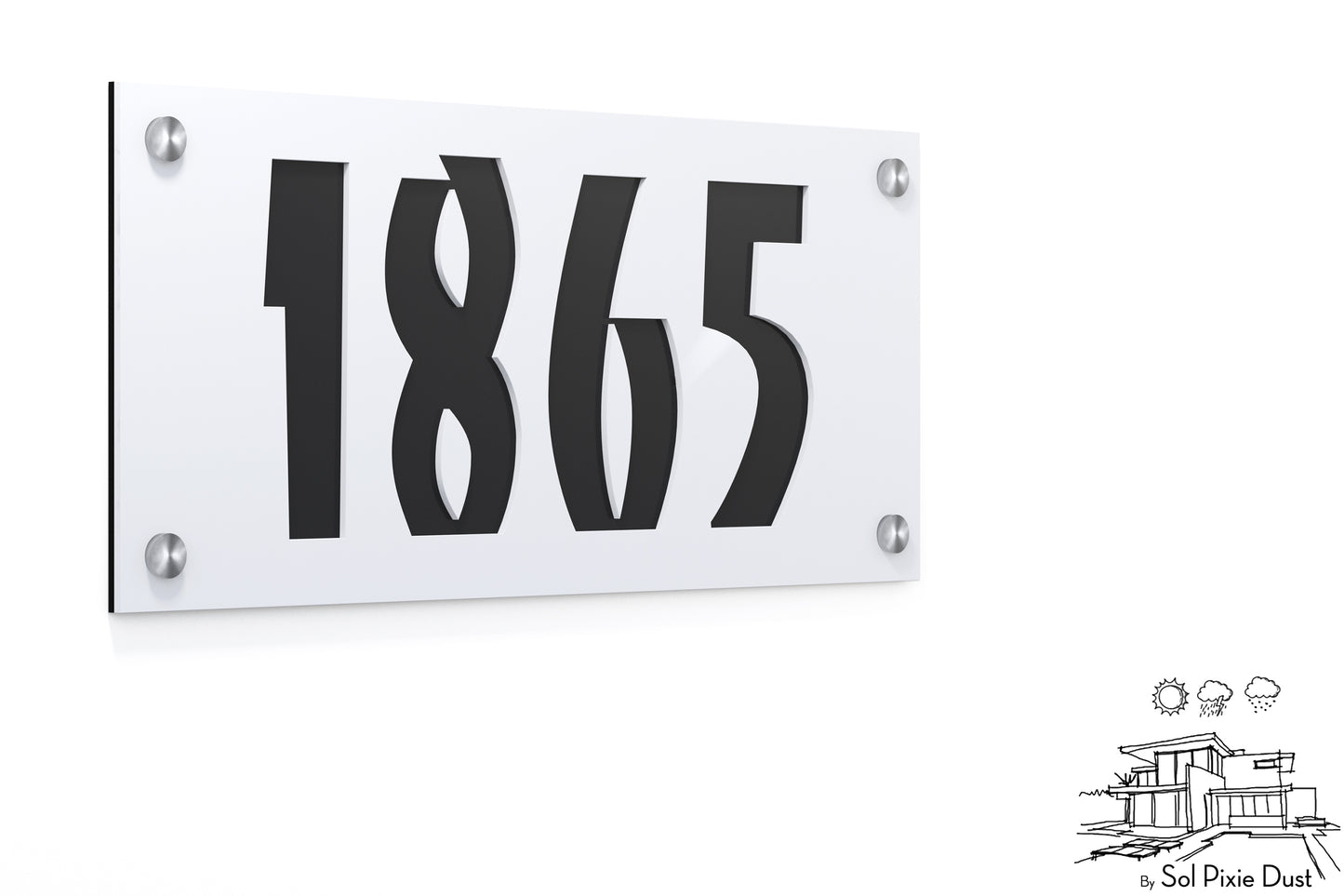 Acrylic Address Plaque - Signs ( Font Options )