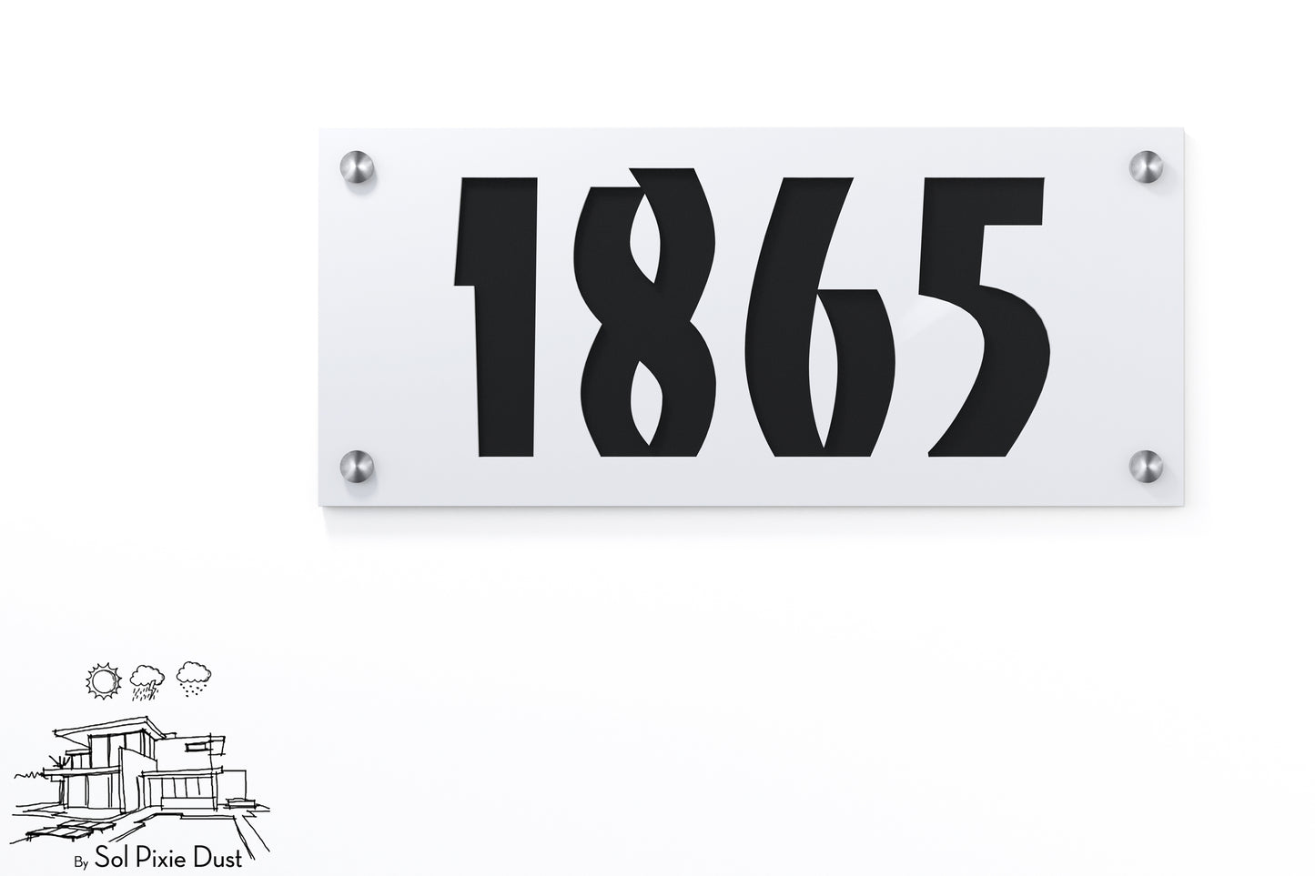 Acrylic Address Plaque - Signs ( Font Options )