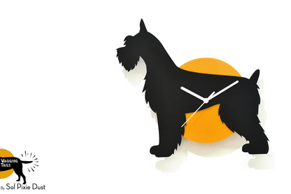Giant Schnauzer Wagging Tail Wall Clock