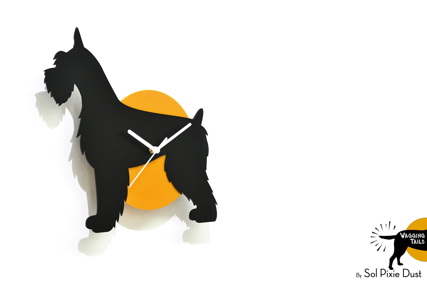 Giant Schnauzer Wagging Tail Wall Clock