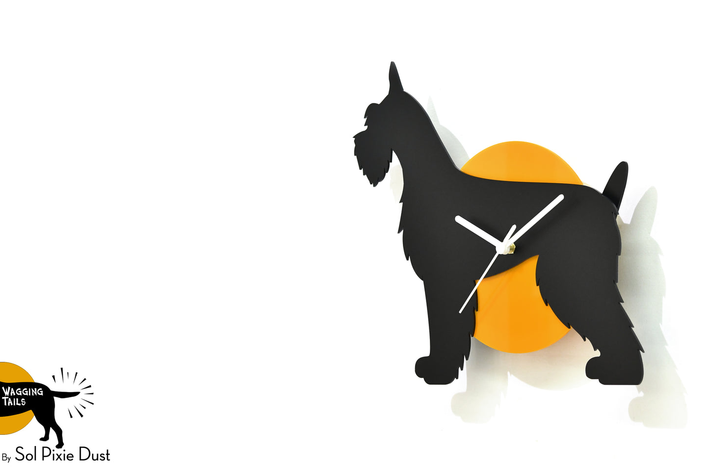Giant Schnauzer Wagging Tail Wall Clock