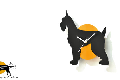 Giant Schnauzer Wagging Tail Wall Clock