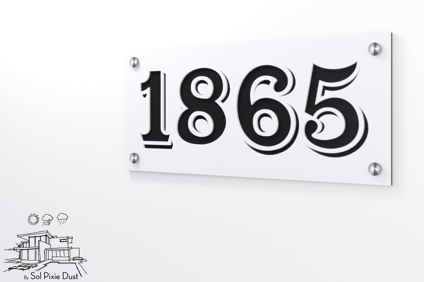 Acrylic Address Plaque - Signs ( Font Options )