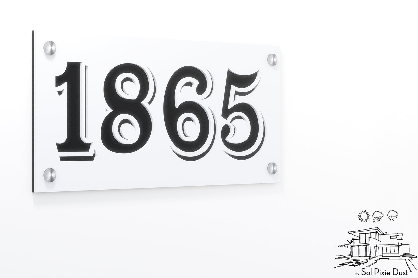 Acrylic Address Plaque - Signs ( Font Options )
