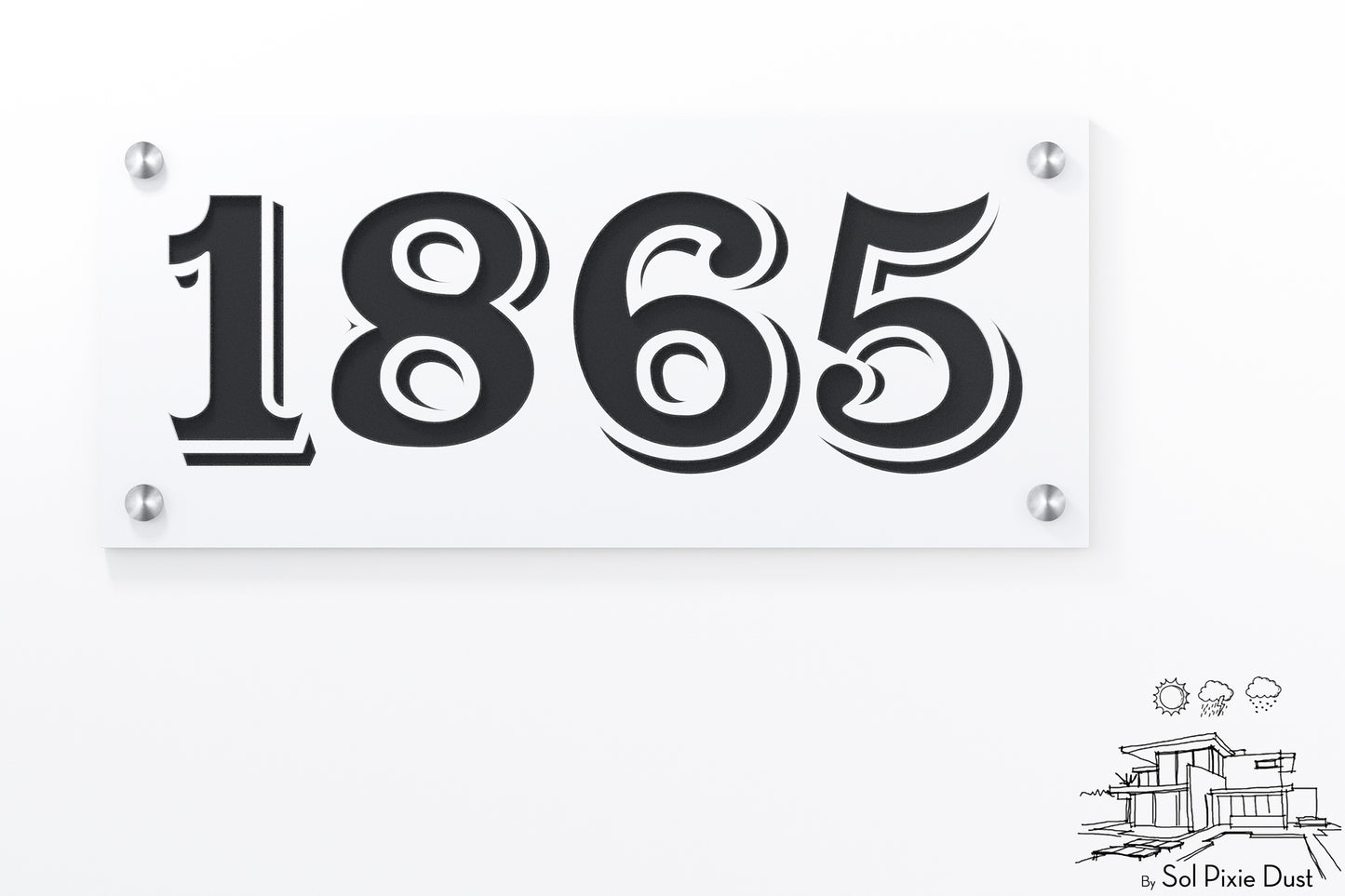 Acrylic Address Plaque - Signs ( Font Options )