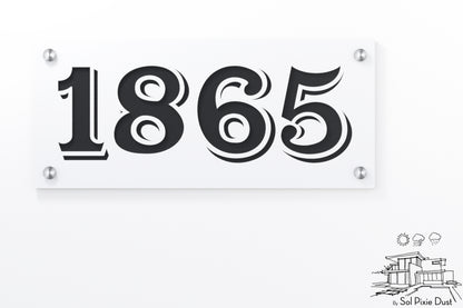 Acrylic Address Plaque - Signs ( Font Options )