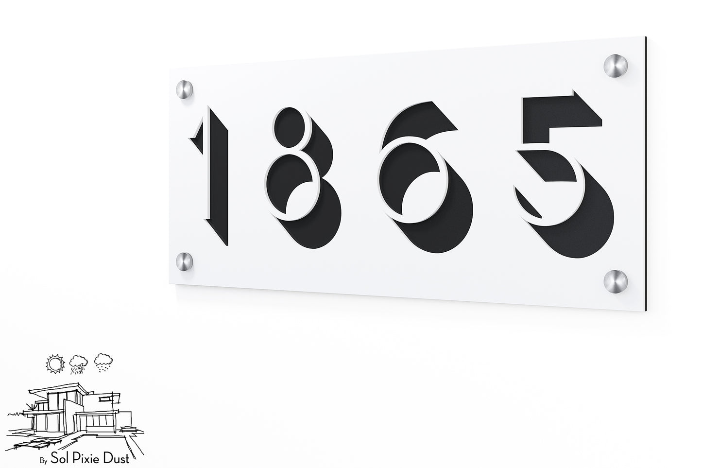 Acrylic Address Plaque - Signs ( Font Options )
