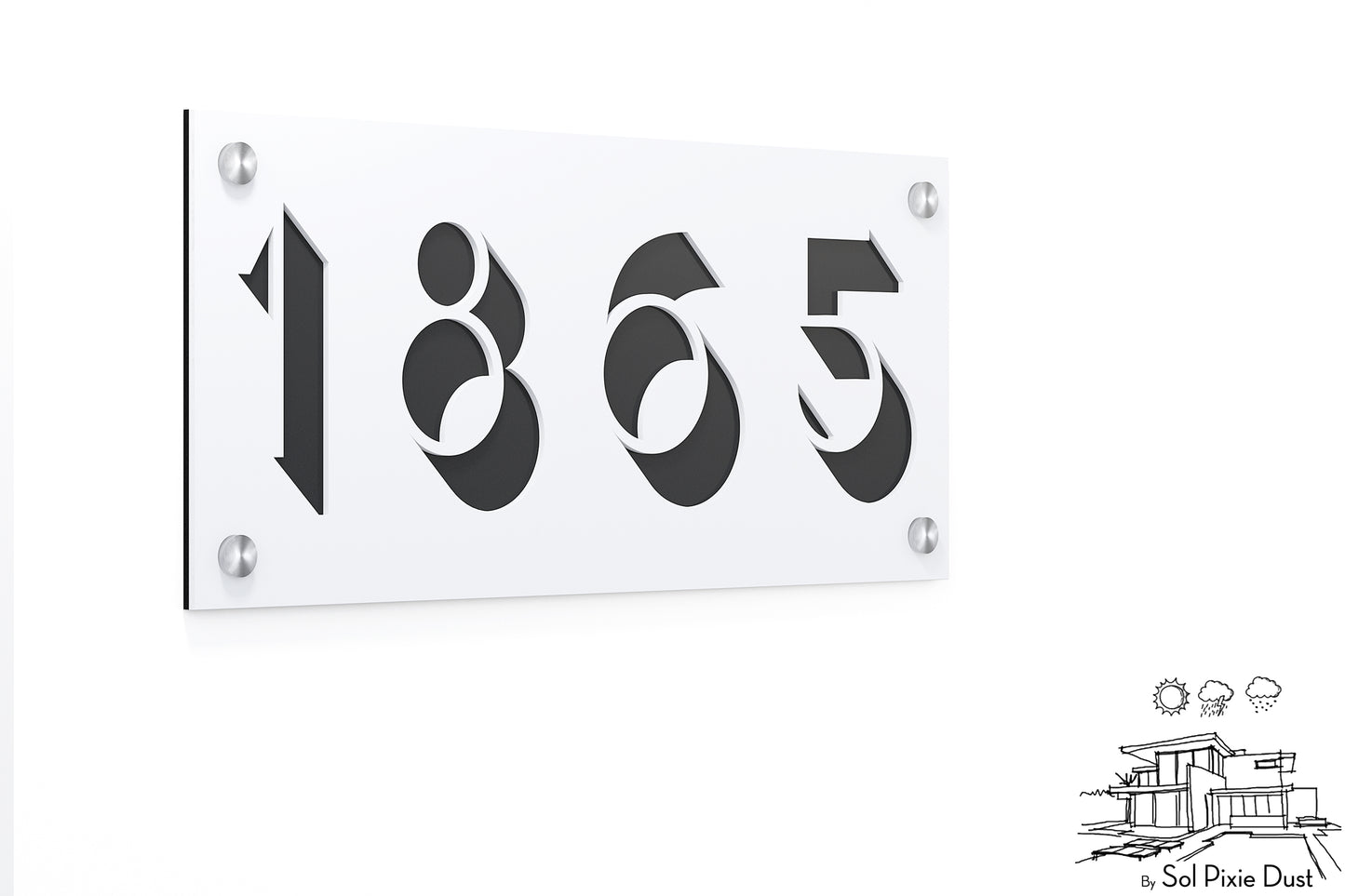 Acrylic Address Plaque - Signs ( Font Options )