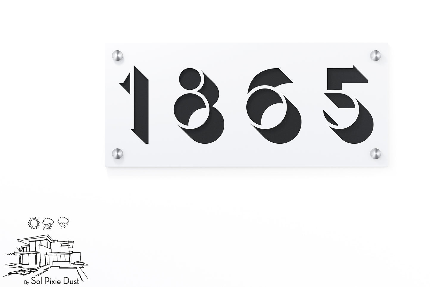 Acrylic Address Plaque - Signs ( Font Options )