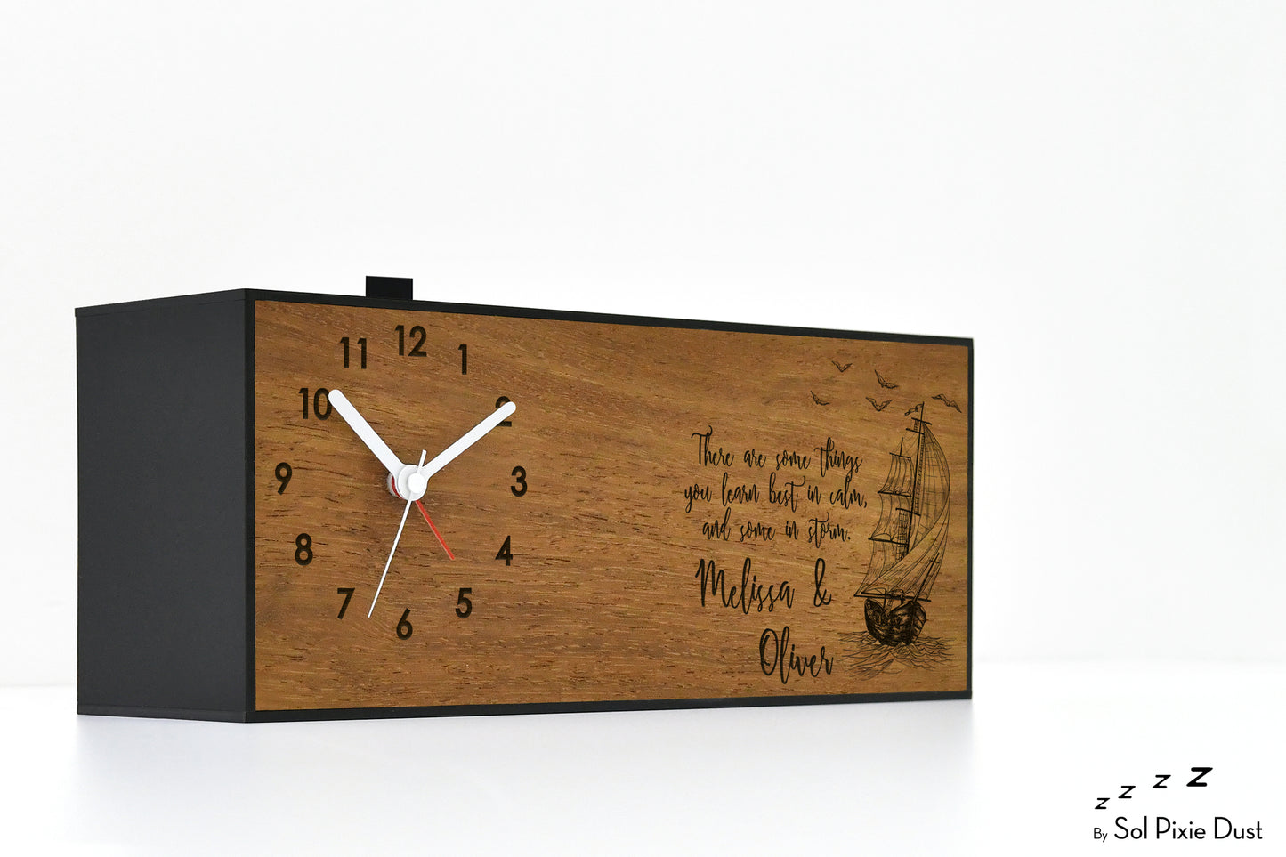 Alarm Clocks - Laser Engraved No Ticking - Table Desk Clock