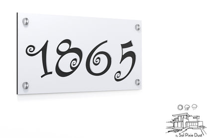Acrylic Address Plaque - Signs ( Font Options )