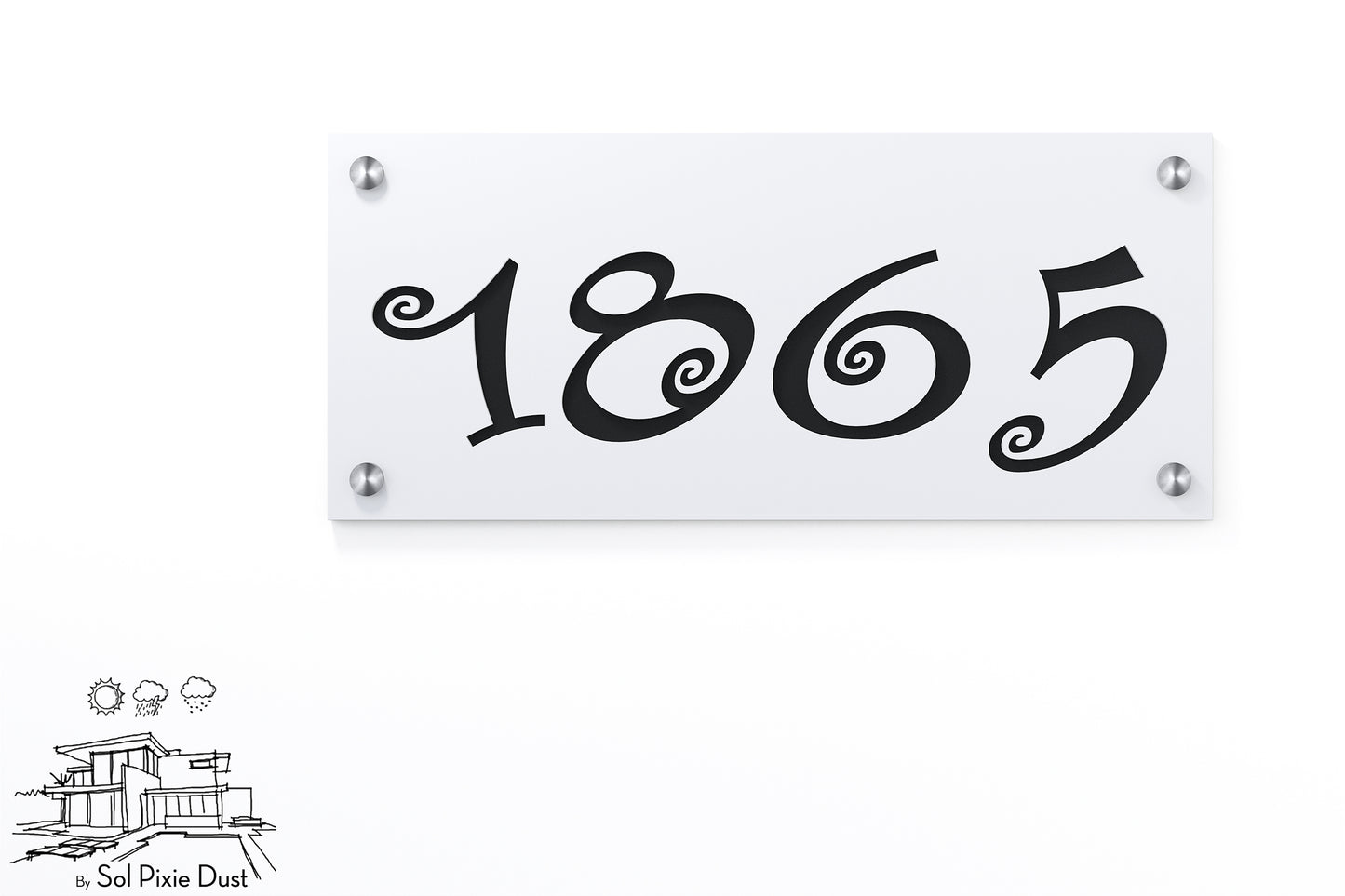 Acrylic Address Plaque - Signs ( Font Options )