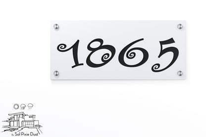 Acrylic Address Plaque - Signs ( Font Options )