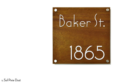 Solid Wood Address Plaques African Teak (Iroko) - Signs